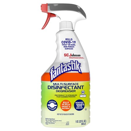 Sc Johnson Professional Fantastik Disinfectant Degreaser, 32 fl oz, Bottle w/Trigger, Colorless 311836